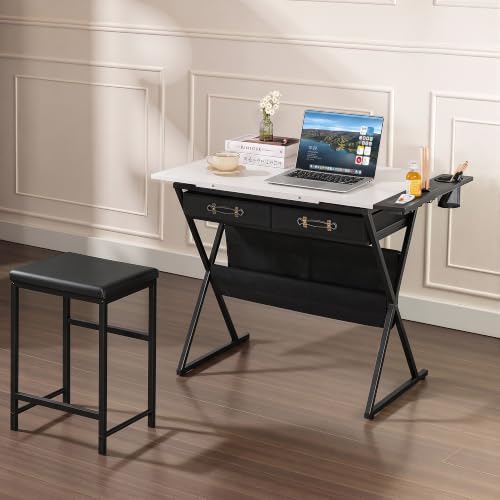 VECELO Drafting Table Art Desk Art Table Adjustable Drawing Table Tilted Tabl...