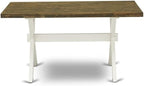East West Furniture XT076 X-Style Kitchen Table - a Rectangle Dining Table Top with Stylish Legs, 36x60 Inch, Multi-Color