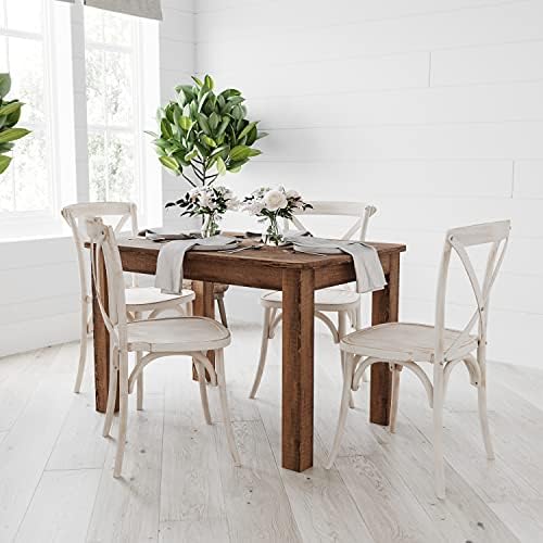 Merrick Lane Jessamine 46" x 30" Rectangular Rustic Solid Pine Farm...
