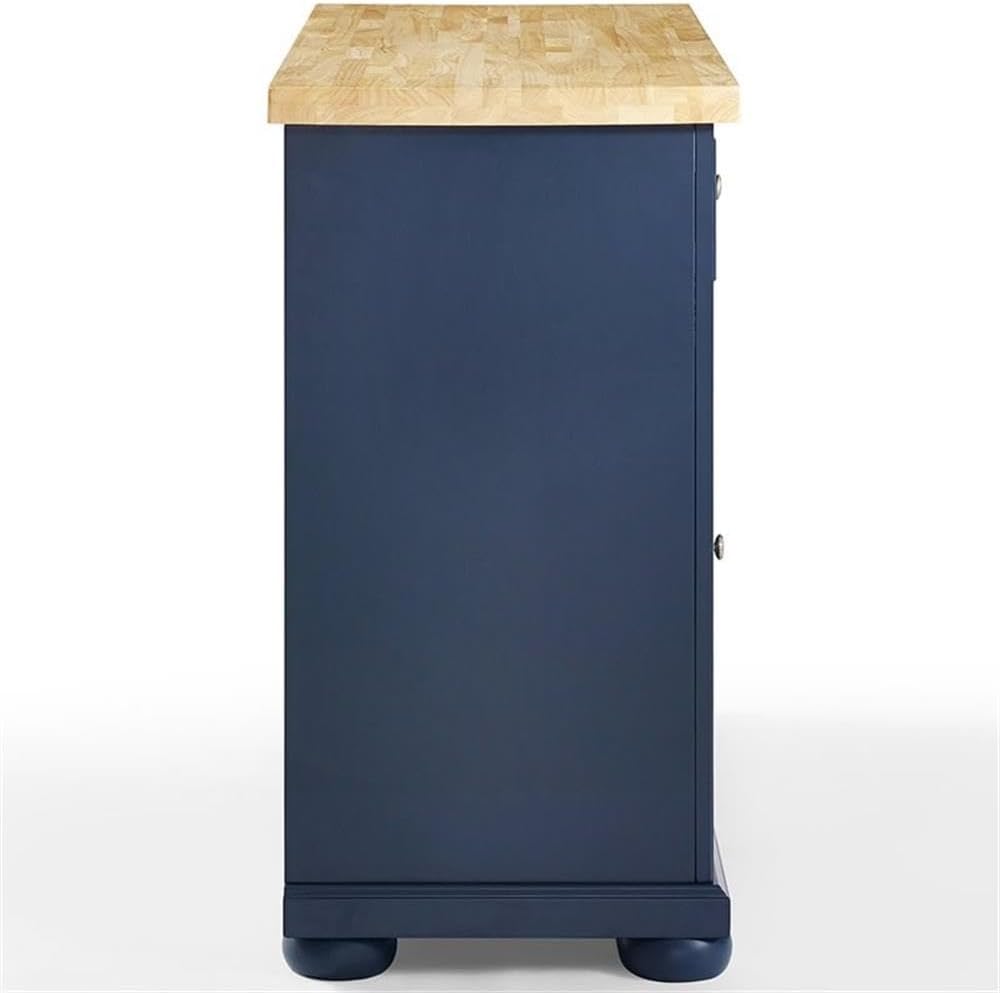 Pemberly Row Contemporary Kitchen Island Cart, Solid Wood Butcher Block Top, ...