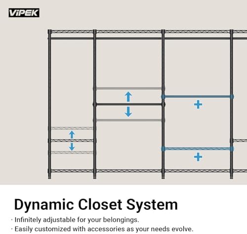 VIPEK U70 White Closet Rack, Extra Large Clothing Rack Max Load 1670 LBS