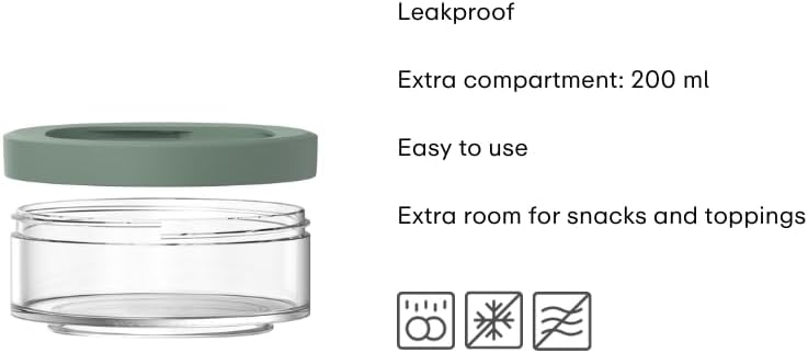 Mepal - Cereal cup compartment Ellipse - Cereal cup To Go - Space for snacks and toppings - Easy rotation opening - Dishwasher safe - 200 ml - Nordic blue