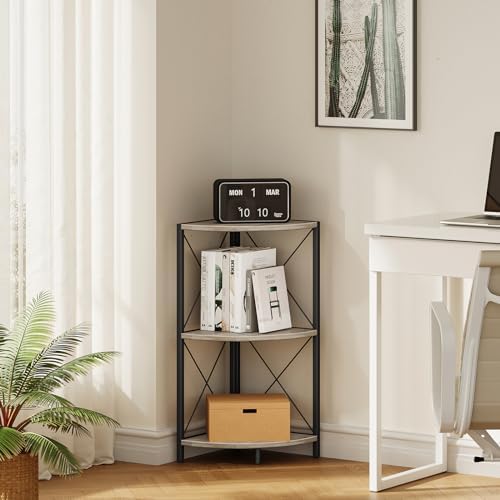 Snughome Corner Shelf for Desktop, 3-Tier Corner Storage Organizer with Metal...