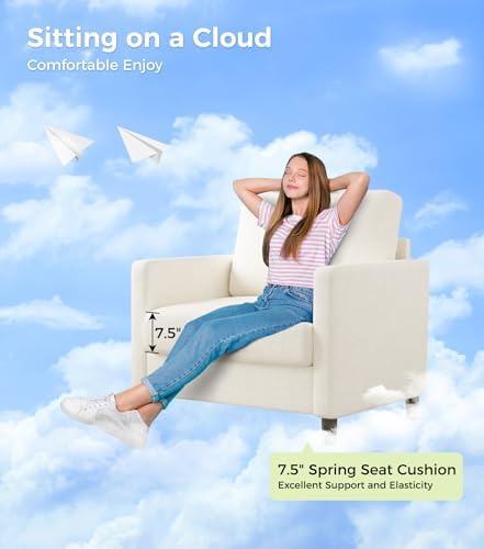 Welzona Sofa Accent Chair, 33" Reading Chair, Comfy Teddy Arm Chairs