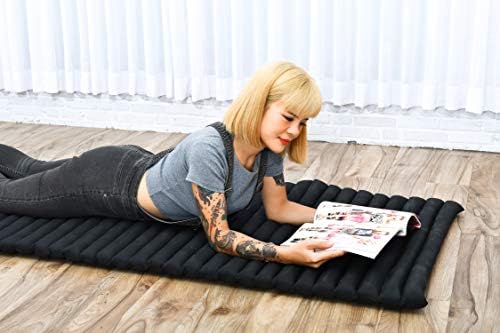Leewadee Thai Roll Mat 75 x 28 inches Kapok Firm | Breathable folding mattress for sleeping, yoga, meditation & massage. For travel, camping, the car or as a guest bed