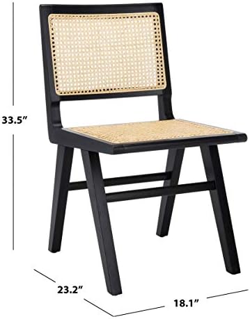 Safavieh Couture Hattie 19-inch Black and Natural Rattan Dining Chair (Set of 2)