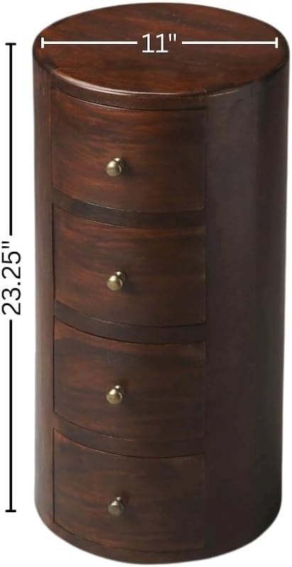 Starlight Canyon Home Round End Table with Storage – Wooden Side Table with 4...