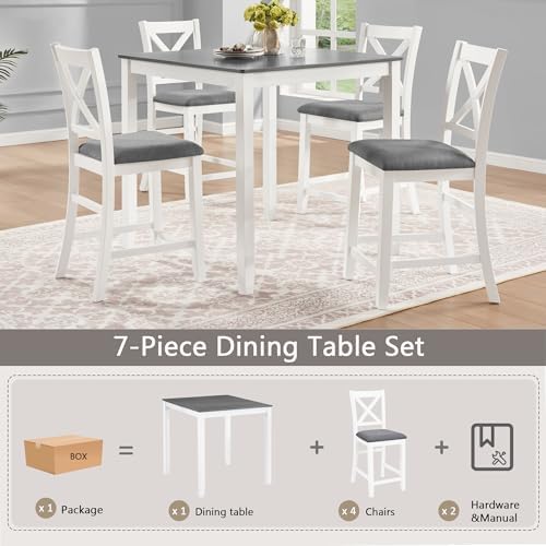 Harper & Bright Designs 5-Piece Counter Height Dining Table Set with 4 Ch...