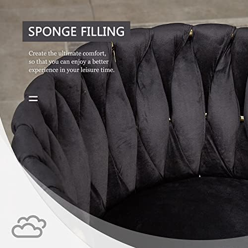 Dining Chairs, Black Velvet Dining Chairs Set of 4