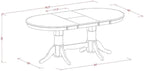 East West Furniture VABO5-LWH-W 5 Piece Kitchen Table Set for 4 Includes an Oval Dining Room Table with Butterfly Leaf and 4 Solid Wood Seat Chairs, 40x76 Inch, Linen White