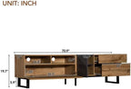Bellemave TV Stand for TVs up to 80", Modern Entertainment Center with Cabinets, Drawers & Open Shelves, Wooden Media Console with Storage for Living Room, Bedroom & Home Theatre (Wood Grain)