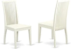East West Furniture SHIP3-LWH-W 3 Piece Dinette Set for Small Spaces Contains a Round Kitchen Table with Pedestal and 2 Dining Chairs, 42x42 Inch, Linen White