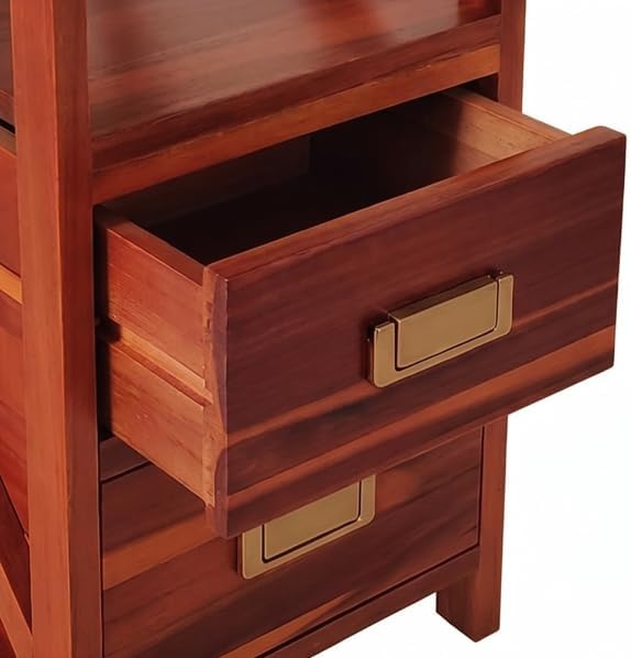 Fully Assembled Narrow Side Table with Charging Station, No Assembly Narrow N...