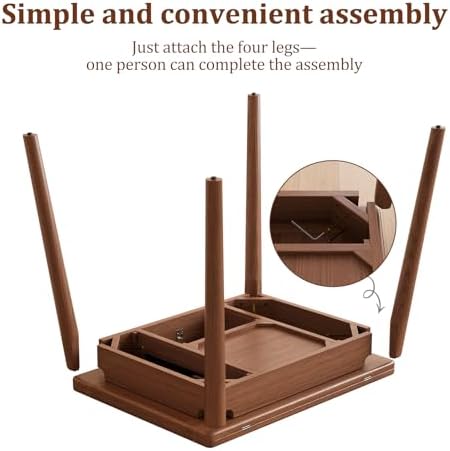 Solid Wood Small Dining Table for 2-6, 23.6"L-47.2"L Expandable Kit...