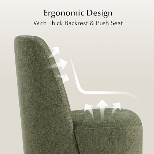 CHITA Upholstered Rolling Dining Chair on Casters Set of 2, FSC Certified Mod...