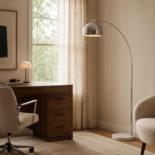 Teamson Home Arquer 68.1" Arc Floor Lamp for Living Rooms, Home Offices,...