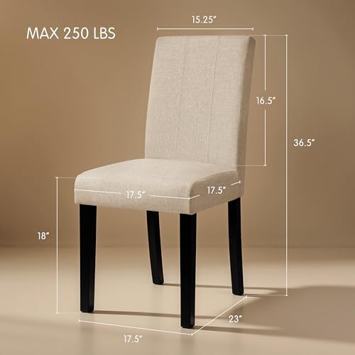 HOMYZOO Dining Chairs Set of 4, Upholstered Dining Room Chairs with Padded Se...