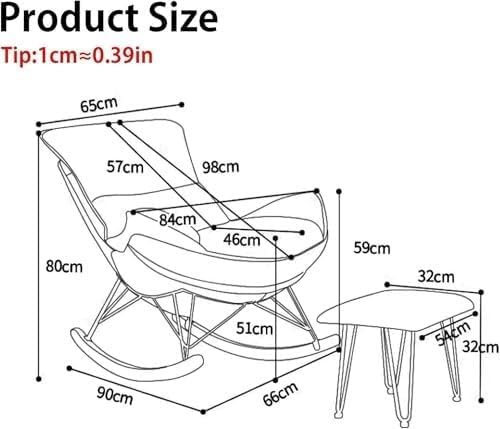 Comfortable Reclining Rocking Chair with Ottoman, Ergonomic High Lazy Sofa fo...