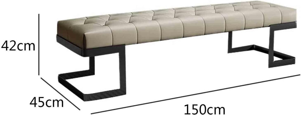 Modern Leather Bed end Stool Bedroom Dressing Room Living Shoe Changing Entry...