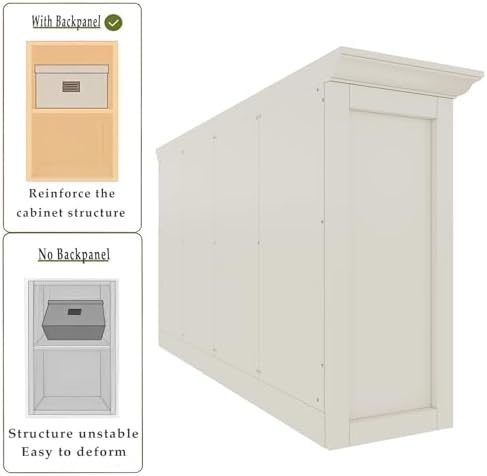 OSCHF 8-Cube Open Bookcase with Base, 2-Tier Low Cabinet, White
