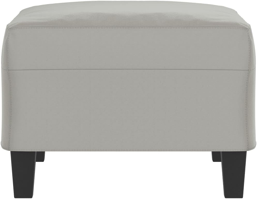 Modern Microfiber Footstool Light Gray 27.6x21.7x16.1 Inches, Sturdy Plywood ...