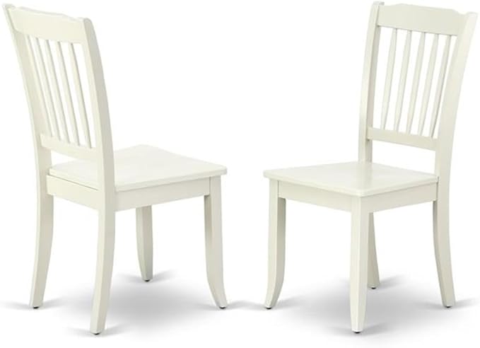 East West Furniture LGDA5-LWH-W 5 Piece Kitchen Table Set for 4 Includes a Rectangle Dining Room Table with Butterfly Leaf and 4 Solid Wood Seat Chairs, 42x84 Inch, Linen White