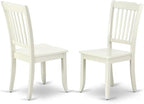 East West Furniture LGDA5-LWH-W 5 Piece Kitchen Table Set for 4 Includes a Rectangle Dining Room Table with Butterfly Leaf and 4 Solid Wood Seat Chairs, 42x84 Inch, Linen White