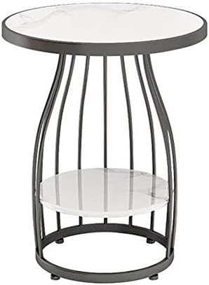 Telephone Table, Side Table Living Room 2-Tier Marble Small Round Table Sofa ...