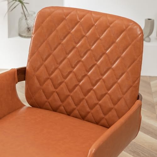 LUNLING Mid Century Modern Dining Room Chairs Set of 2 Accent Faux Leather Ki...
