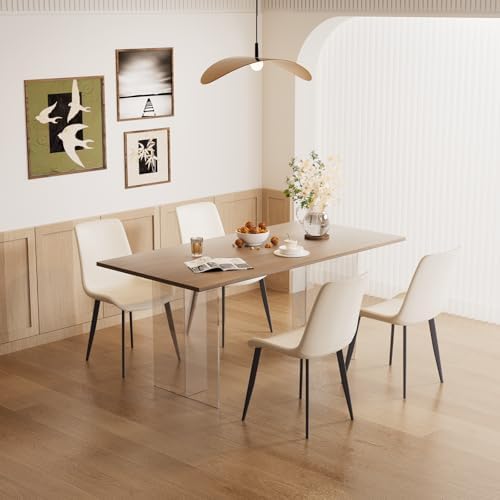 Modern Dining Chairs Set of 4, PU Leather Dining Room Chairs, Upholstered Kit...