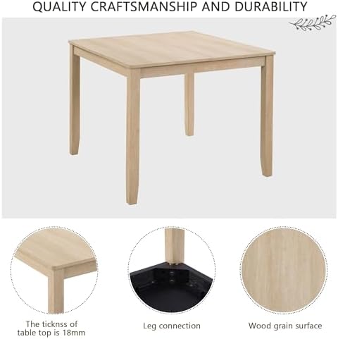 Harper & Bright Designs Modern 5-Piece Wooden Dining Table Set for 4 - Sm...