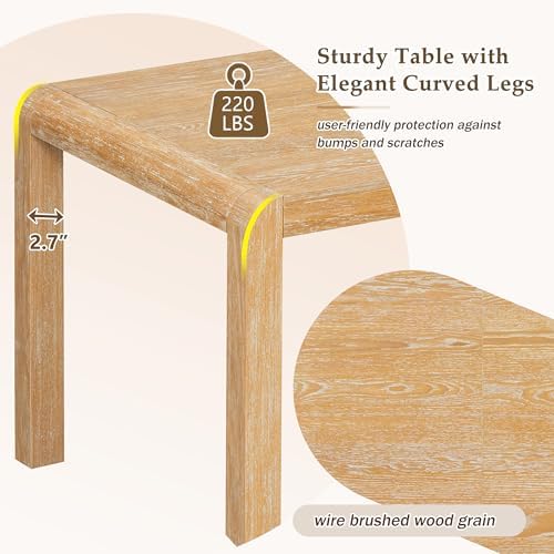 LUMISOL 6-Piece Solid Wood Dining Table Set, Extendable Kitchen Table Set for 4-6 with 4 Upholstered Chairs and 1 Bench for Kitchen, Dining Room, Living Room, Natural