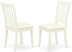 East West Furniture LGDA9-LWH-C 9 Piece Dining Table Set Includes a Rectangle Dinner Table with Butterfly Leaf and 8 Linen Fabric Dining Room Chairs, 42x84 Inch, Linen White