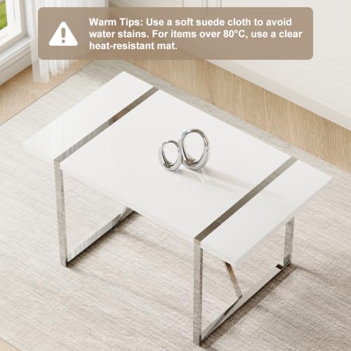 Ebullient White Dining Table Set for 4, Modern Dining Room Table Set for 4