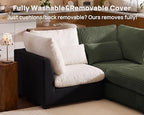 154" Oversize Corduroy Modular Sectional Sofa Couches for Living Room,Green | Washable Couch with Fully Removable Cover, Cloud Couch Sectional, 6 Seater with 2 Ottoman