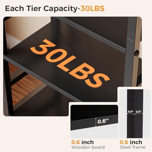 DUMOS 5-Tier Bookshelf, Modern Tall Bookcase Book Shelf Storage Organizer