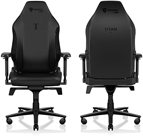 Secretlab Titan Evo Black Gaming Chair - Reclining, Ergonomic & Heavy Duty Computer Chair with 4D Armrests, Magnetic Head Pillow & Lumbar Support - Big and Tall Up to 395 lbs - Black - Leatherette