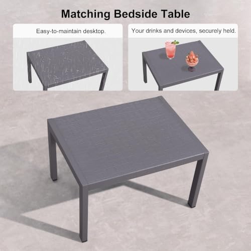 PURPLE LEAF Patio Lounge Chair Set for 2, All Weather Aluminum, Navy Blue | P...