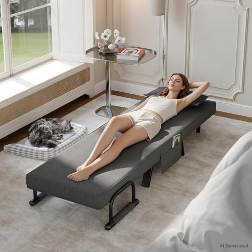 TYBOATLE Sleep Chair Bed Set of 2, Comfy Convertible Sleeper Chairs for Adult...