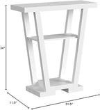 Convenience Concepts Newport V Console Modern Sofa Storage Shelves, Narrow Entryway Hall Living Room, Display Accent Table, 31.5", White
