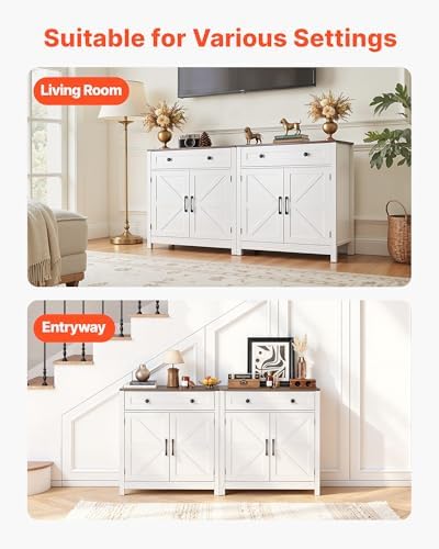 VEVOR Buffet Cabinet, Farmhouse Sideboard Cabinet with Drawer, 30" Coffe...