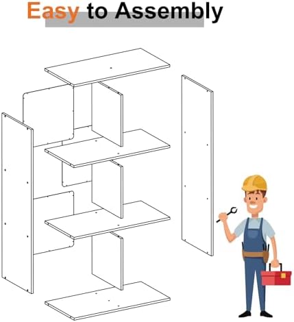 Sweetcrispy 6 Cube Storage Organizer, Stackable Modular Bookcase Shelf