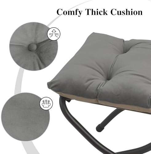 15"(H) Folding Ottoman, Foldable Footrest Stool, Portable Small Foot Sto...