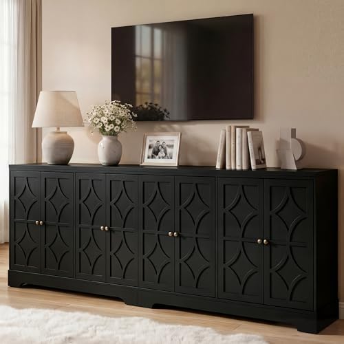 RoyalCraft Sideboard Buffet Cabinet with Storage, Kitchen Coffee Bar, Black