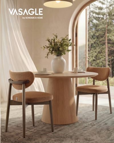 VASAGLE Wooden Dining Chairs Set of 2, Upholstered Kitchen Chairs