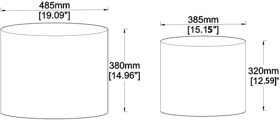 Nested Table Set 2 Pieces, MDF Coffee Table Set Living Room/Lounge Area (Oran...