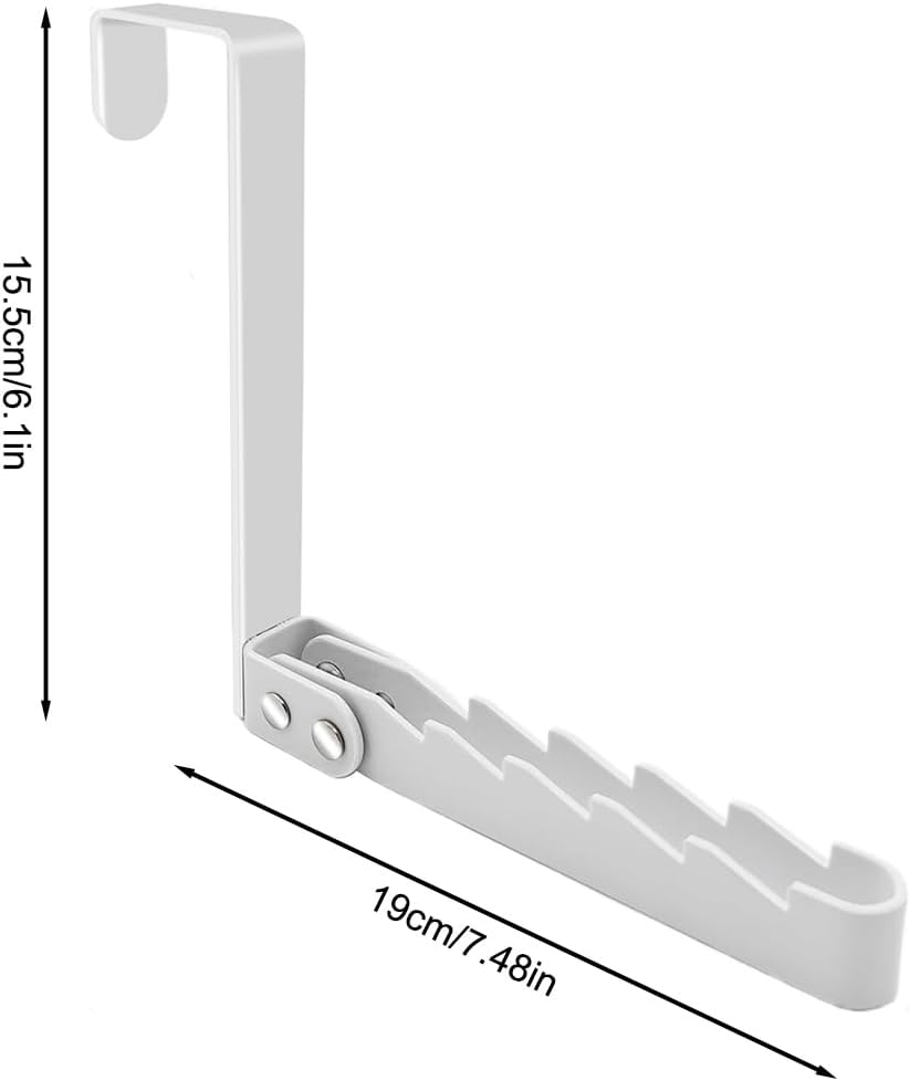 Over the Door Hanger Portable Coat Rack Heavy Duty Folding Hanging Clothes Rack for Space Saving Coat Towels for Bedroom Bathroom (White)