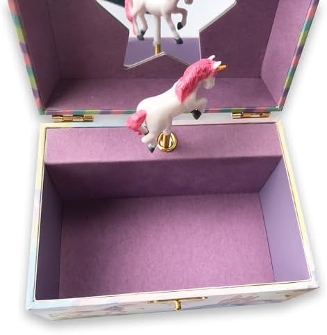 BinkeGG Play [ Twinkle Twinkle Little Star ] (60 Tunes Option) Children Jewelry Box Unicorn Jewelry Music Box for Girls Jewelry Storage Box with Sankyo Musical Box Mechanism