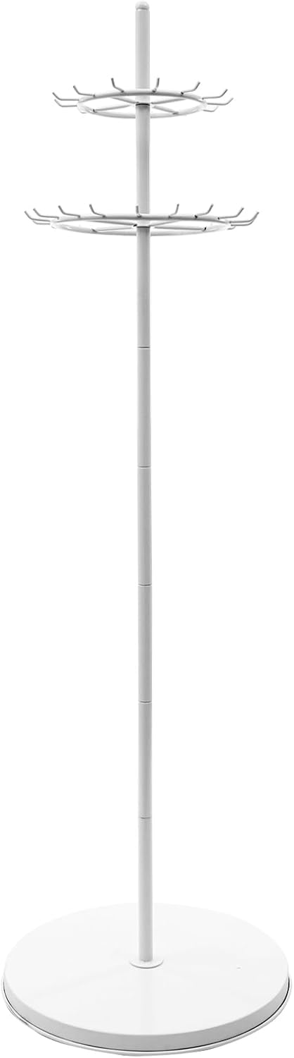 Floor Standing Belt Display, 66.1 Inch Metal Retail Tie Rack Hanger Organizer, Scarf Stand Shawls Purse Shelf for Home, Boutiques, Clothing Stores, Retail Stores