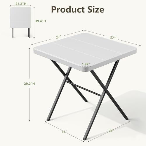 Folding Table Set with 2 Pack Folding Chairs, No Assembly Portable Event Tabl...